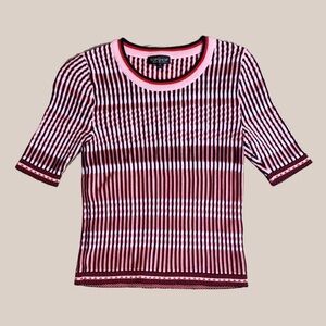 NWOT Topshop Women’s Multi Stripe Ribbed Top Sz 2